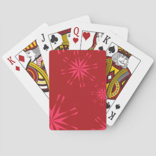 Rot, rosa, cool angesagte moderne Blume abstrakt Spielkarten