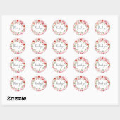 Rot Rosa Danke Sticker (Blatt)