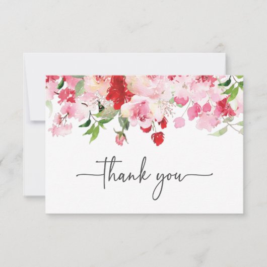 Rot Rosa Dankeskarte (Vorderseite)