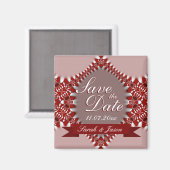 Rot Rosa, das Magnet der Hochzeit (Vorderseite/Rückseite)