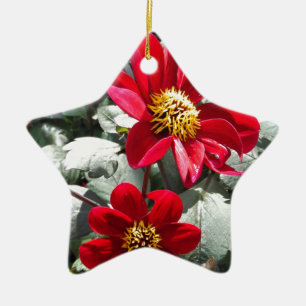 Rot-Rosa-Disy / Gänseblümchen Blume Keramik Ornament