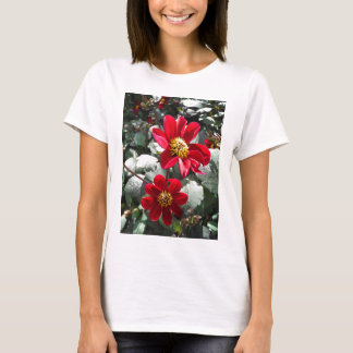 Rot-Rosa-Disy / Gänseblümchen Blume T-Shirt