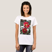 Rot-Rosa-Disy / Gänseblümchen Blume T-Shirt (Vorne ganz)