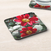 Rot-Rosa-Disy / Gänseblümchen Blume Untersetzer (Linke Seite)