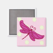 Rot-Rosa-Dragonfly-Magnet Magnet (Vorderseite/Rückseite)