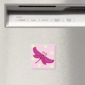 Rot-Rosa-Dragonfly-Magnet Magnet (In Situ (Geschirrspüler))