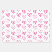 Rot, Rosa, farbenfrohe Herzdesign Geschenkpapier Set (Vorderseite 3)