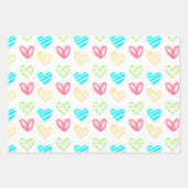 Rot, Rosa, farbenfrohe Herzdesign Geschenkpapier Set (Vorderseite 2)