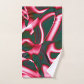 Rot-Rosa-Farbtöne auf abstrakten Tapes in dunklem Badhandtuch Set (Handtuch)
