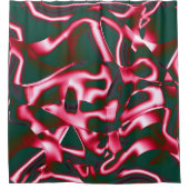 Rot-Rosa-Farbtöne auf abstrakten Tapes in dunklem Duschvorhang (Vorderseite)