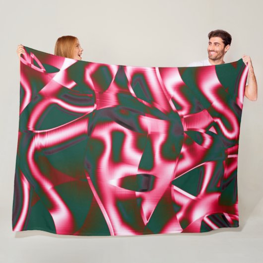 Rot-Rosa-Farbtöne auf abstrakten Tapes in dunklem  Fleecedecke (Beispiel)