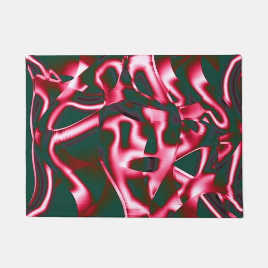 Rot-Rosa-Farbtöne auf abstrakten Tapes in dunklem Fußmatte (Vorderseite)