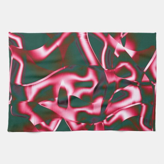 Rot-Rosa-Farbtöne auf abstrakten Tapes in dunklem Geschirrtuch (Horizontal)