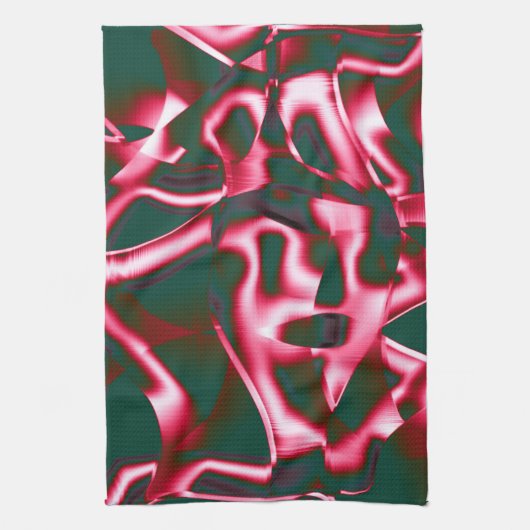 Rot-Rosa-Farbtöne auf abstrakten Tapes in dunklem Geschirrtuch (Vertikal)