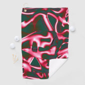 Rot-Rosa-Farbtöne auf abstrakten Tapes in dunklem Golfhandtuch (Insitu)