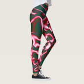 Rot-Rosa-Farbtöne auf abstrakten Tapes in dunklem  Leggings (Rechts)