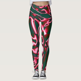 Rot-Rosa-Farbtöne auf abstrakten Tapes in dunklem  Leggings