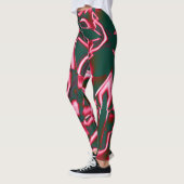 Rot-Rosa-Farbtöne auf abstrakten Tapes in dunklem  Leggings (Links)