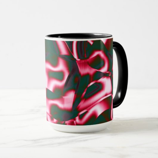 Rot-Rosa-Farbtöne auf abstrakten Tapes in dunklem Tasse (VorderseiteRechts)
