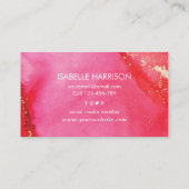 Rot-Rosa-Goldfarben-Visitenkarte Visitenkarte (Rückseite)