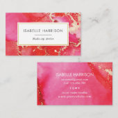 Rot-Rosa-Goldfarben-Visitenkarte Visitenkarte (Vorne/Hinten)