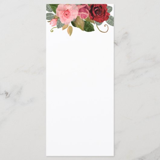 Rot-Rosa-Grenz-Hochzeitsprogramm Programm (Rückseite)