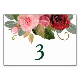 Rot-Rosa-Grenz-Hochzeitstisch Tischnummer