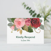 Rot-Rosa-Grenze - RSVP Karte (Stehend Vorderseite)