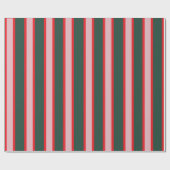 Rot, Rosa & Grün gestreift Geschenkpapier (Flach)