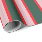 Rot, Rosa & Grün gestreift Geschenkpapier (Rolleneckpunkt)