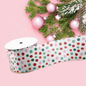 Rot, Rosa, grüner Weihnachtsmann Confetti Ribbon Satinband