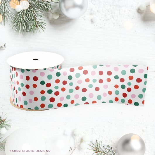 Rot, Rosa, grüner Weihnachtsmann Confetti Ribbon Satinband