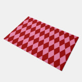 Rot Rosa Harlekin Karomuster Design  Fußmatte (Schrägansicht)