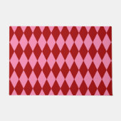 Rot Rosa Harlekin Karomuster Design  Fußmatte (Vorderseite)