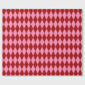 Rot Rosa Harlekin Karomuster Design  Geschenkpapier (Flach)