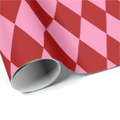 Rot Rosa Harlekin Karomuster Design  Geschenkpapier (Rolleneckpunkt)