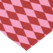 Rot-Rosa-Harlekin-Karuomuster Tischdecke (Schrägansicht)