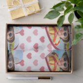 Rot + rosa Herzmuster mit Foto Valentinstag Seidenpapier (Geschenk)