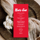 Rot-Rosa-Hochzeitstil | Valentine Wedding Menükarte