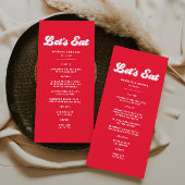 Rot-Rosa-Hochzeitstil | Valentine Wedding Menükarte