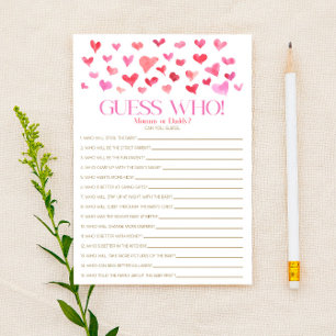 Rot rosa Hört sich als Ratgeber, wer! Baby Shower Briefpapier