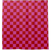 Rot + Rosa Karo Prüfmuster Duschvorhang (Vorderseite)