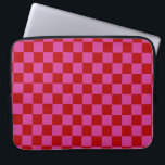Rot   Rosa Karo Prüfmuster Laptopschutzhülle<br><div class="desc">Rot   Rosa Karo Checked Checkered Checkerboard Muster Laptop-Ärmel</div>