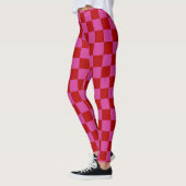 Rot + Rosa Karo Prüfmuster Leggings (Links)