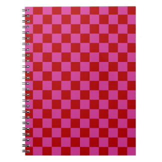 Rot + Rosa Karo Prüfmuster Notizblock
