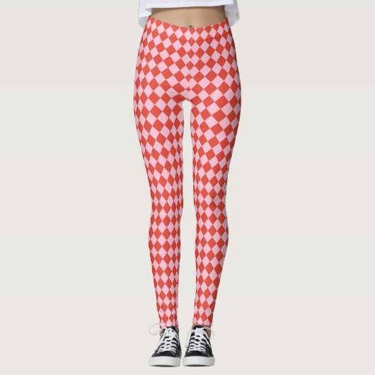 Rot-Rosa-Karton Leggings (Vorderseite)