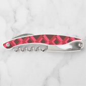Rot, Rosa, kühn, lebhaft, cool, trendig geometrisc Kellnermesser (Rückseite)