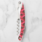 Rot, Rosa, kühn, lebhaft, cool, trendig geometrisc Kellnermesser (Vorderseite)