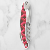 Rot, Rosa, kühn, lebhaft, cool, trendig geometrisc Kellnermesser (Rückseite)