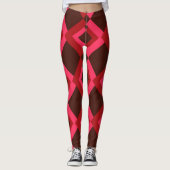 Rot, Rosa, kühn, lebhaft, cool, trendig geometrisc Leggings (Vorderseite)